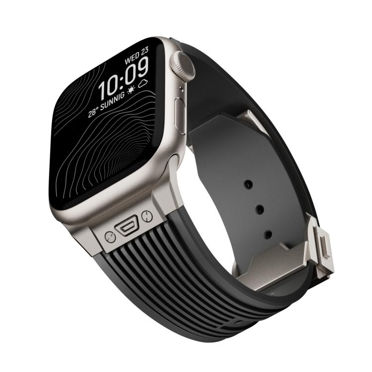 For Apple Watch 46mm / 49mm / 45mm / 44mm Kalebol High Elasticity L-shaped Nail Silicone Strap