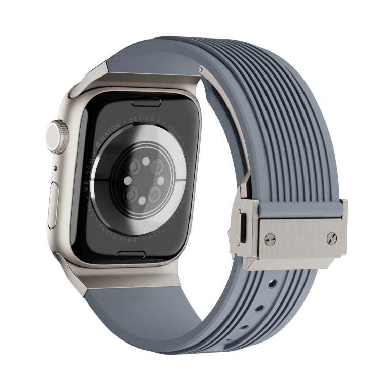For Apple Watch 46mm / 49mm / 45mm / 44mm Kalebol High Elasticity L-shaped Nail Silicone Strap