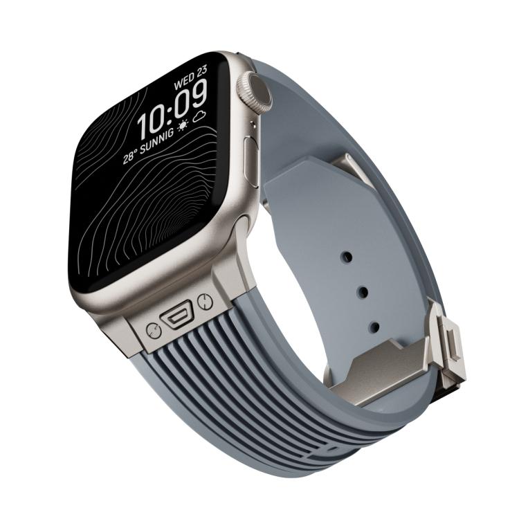 For Apple Watch 46mm / 49mm / 45mm / 44mm Kalebol High Elasticity L-shaped Nail Silicone Strap