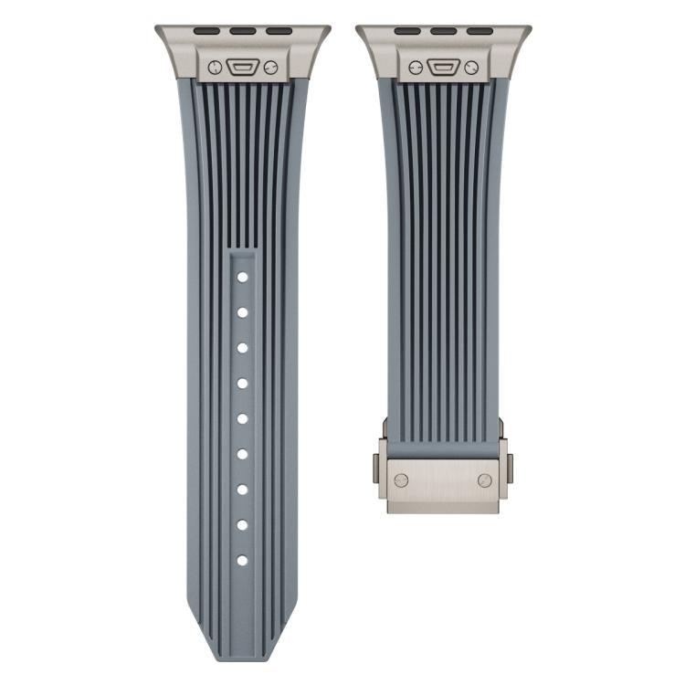 For Apple Watch 46mm / 49mm / 45mm / 44mm Kalebol High Elasticity L-shaped Nail Silicone Strap