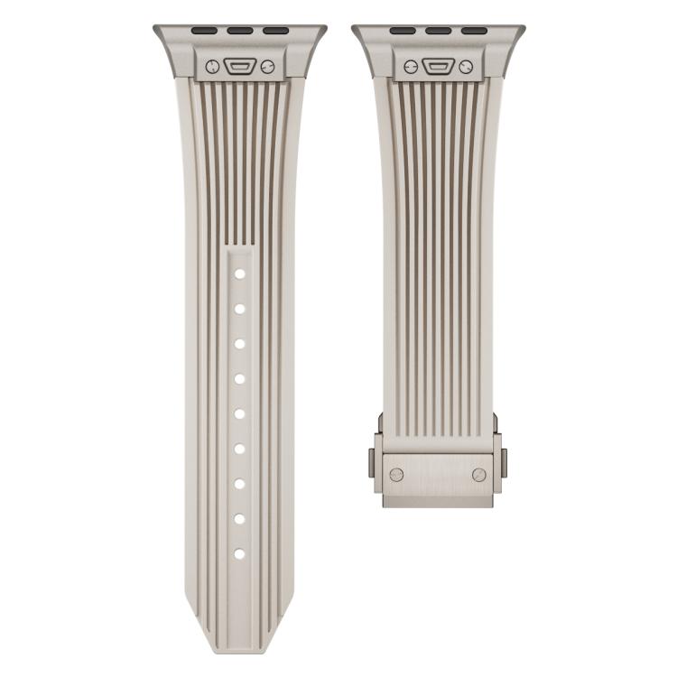 For Apple Watch 46mm / 49mm / 45mm / 44mm Kalebol High Elasticity L-shaped Nail Silicone Strap