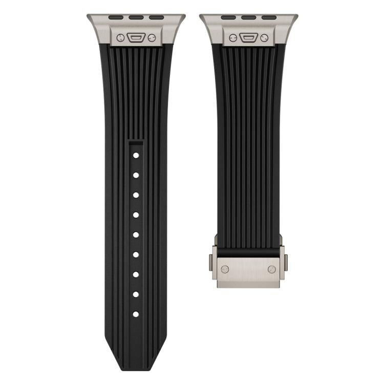 For Apple Watch 42mm / 41mm / 40mm / 38mm Kalebol High Elasticity L-shaped Nail Silicone Strap