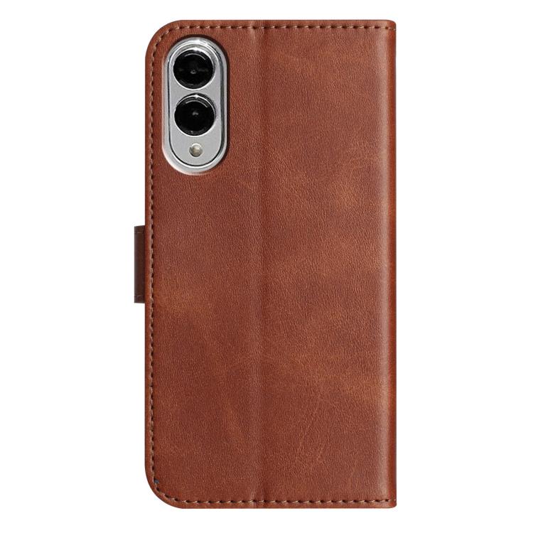 For Samsung Galaxy S25 Edge 5G Dual-Folded S-shape Leather Phone Case