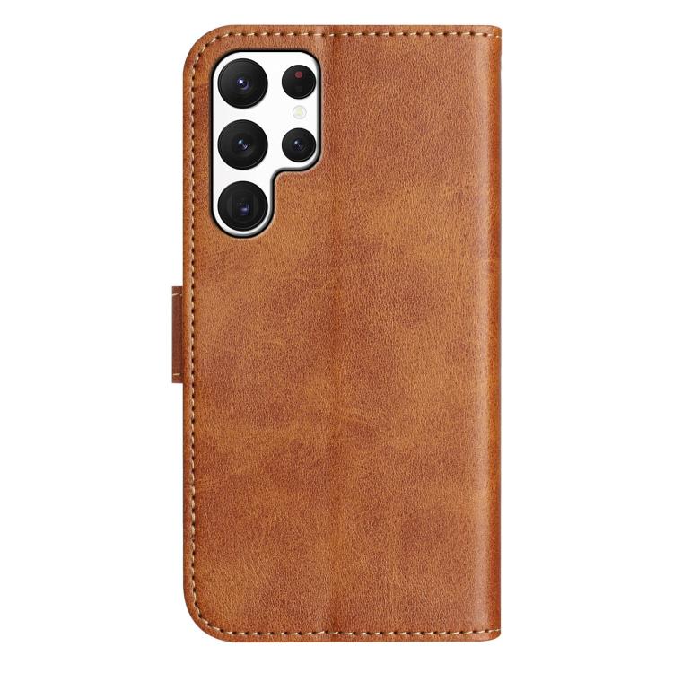 For Samsung Galaxy S25 Ultra 5G Dual-Folded S-shape Leather Phone Case