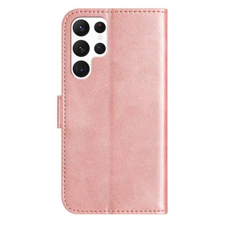 For Samsung Galaxy S22 Ultra 5G Dual-Folded S-shape Leather Phone Case