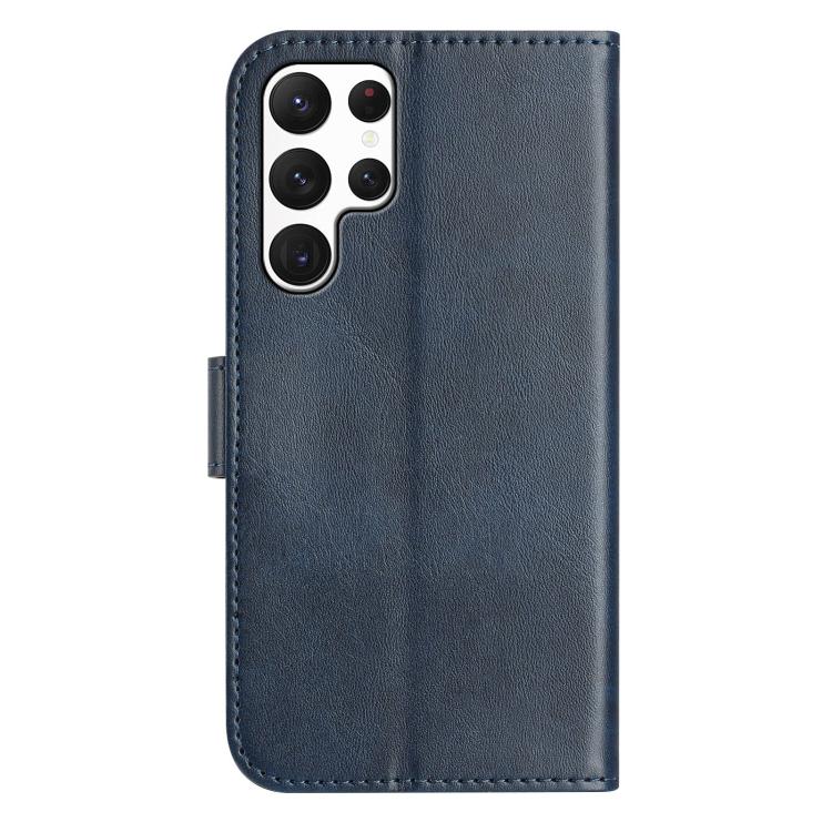 For Samsung Galaxy S22 Ultra 5G Dual-Folded S-shape Leather Phone Case