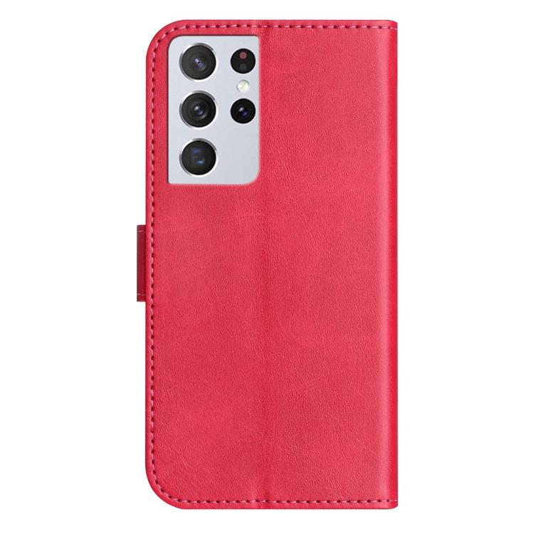 For Samsung Galaxy S21 Ultra 5G Dual-Folded S-shape Leather Phone Case