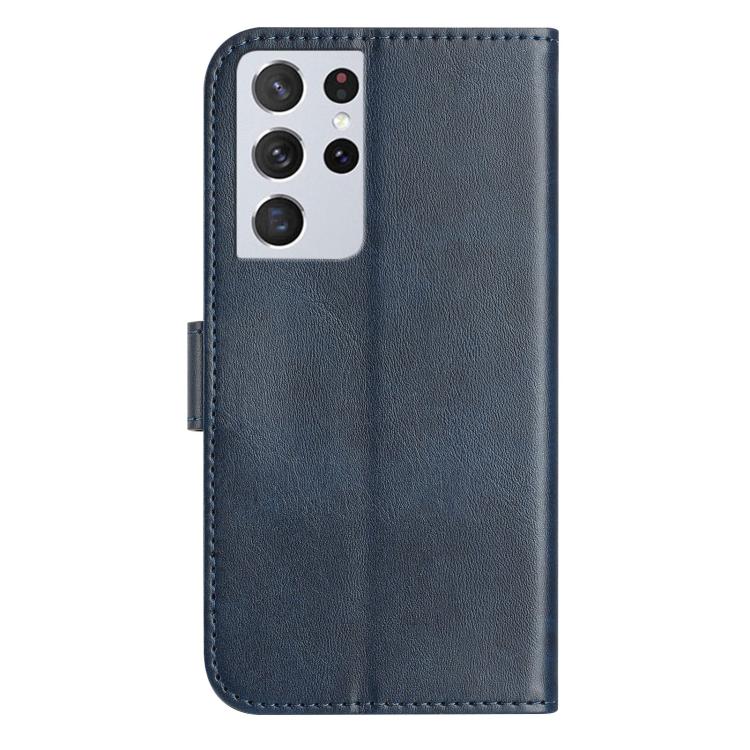 For Samsung Galaxy S21 Ultra 5G Dual-Folded S-shape Leather Phone Case