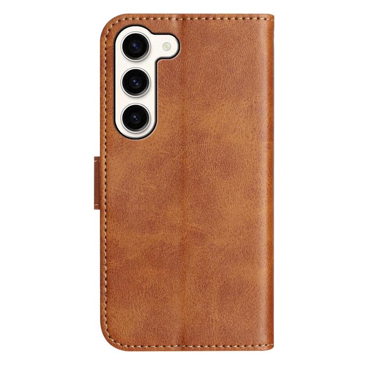 For Samsung Galaxy S23+ 5G Dual-Folded S-shape Leather Phone Case