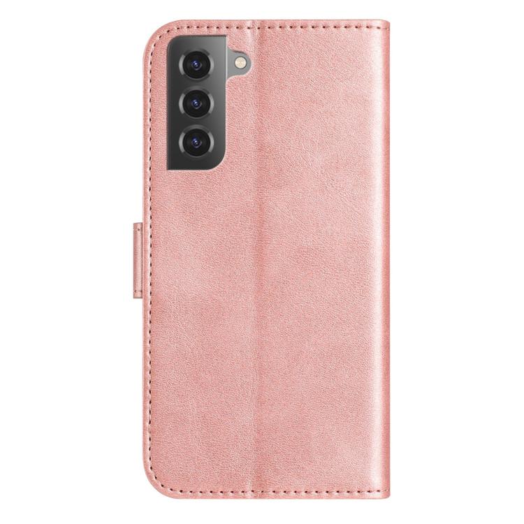 For Samsung Galaxy S21 5G Dual-Folded S-shape Leather Phone Case