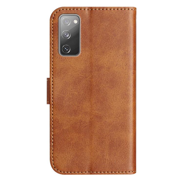 For Samsung Galaxy S20 FE Dual-Folded S-shape Leather Phone Case
