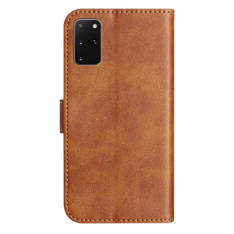 For Samsung Galaxy S20+ Dual-Folded S-shape Leather Phone Case