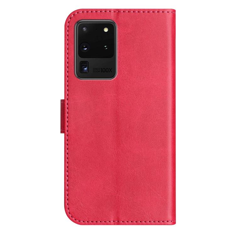 For Samsung Galaxy S20 Ultra Dual-Folded S-shape Leather Phone Case