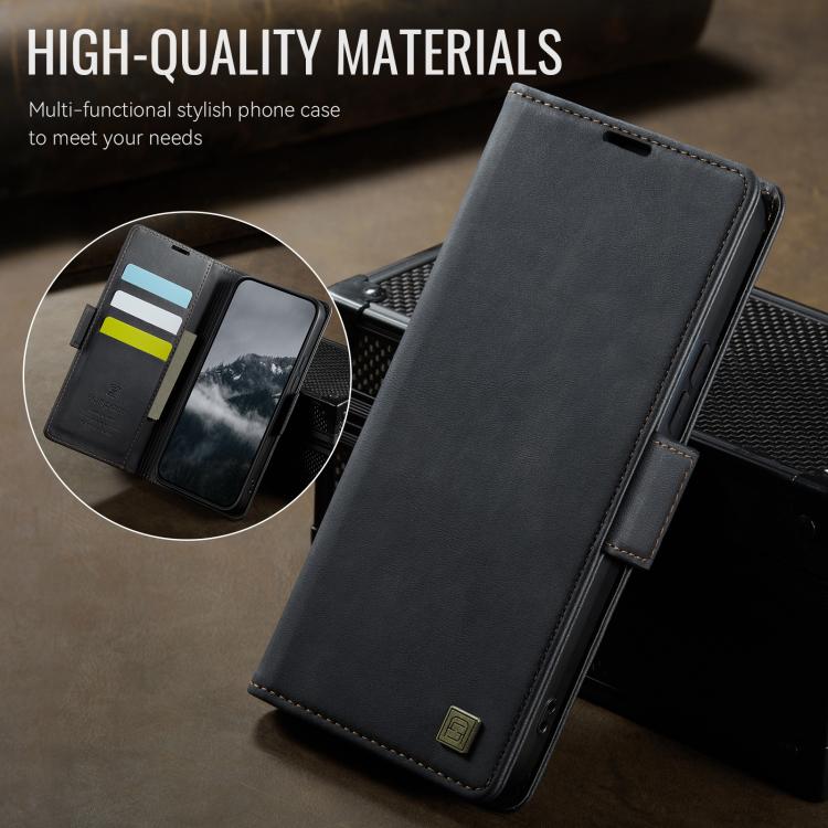 For Redmi 14C 5G AutSpace A11 Side Buckle MagSafe Magnetic RFID Phone Leather Case