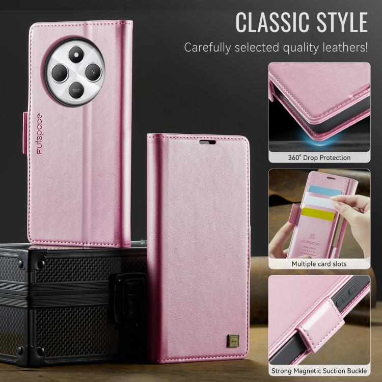 For Redmi 14C 5G AutSpace A11 Side Buckle MagSafe Magnetic RFID Phone Leather Case