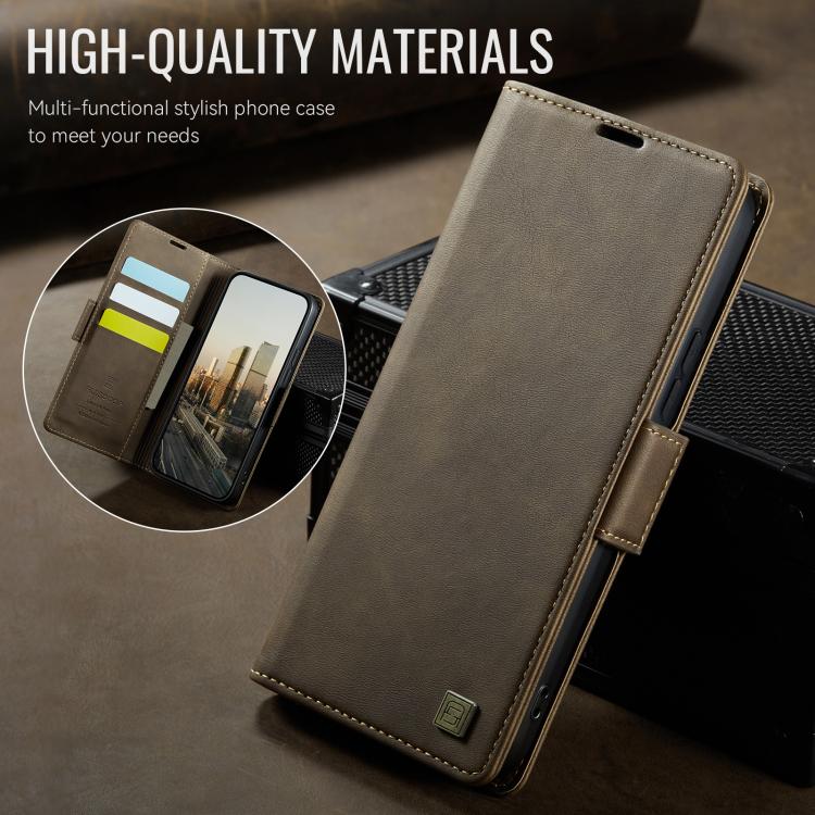 For Redmi 14C 5G AutSpace A11 Side Buckle MagSafe Magnetic RFID Phone Leather Case