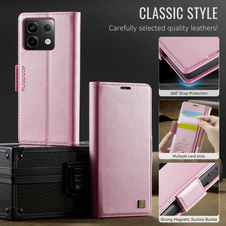 For Redmi Note 13 Pro 5G AutSpace A11 Side Buckle MagSafe Magnetic RFID Phone Leather Case