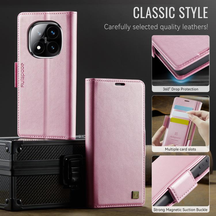 For Redmi Note 14 Pro 5G AutSpace A11 Side Buckle MagSafe Magnetic RFID Phone Leather Case