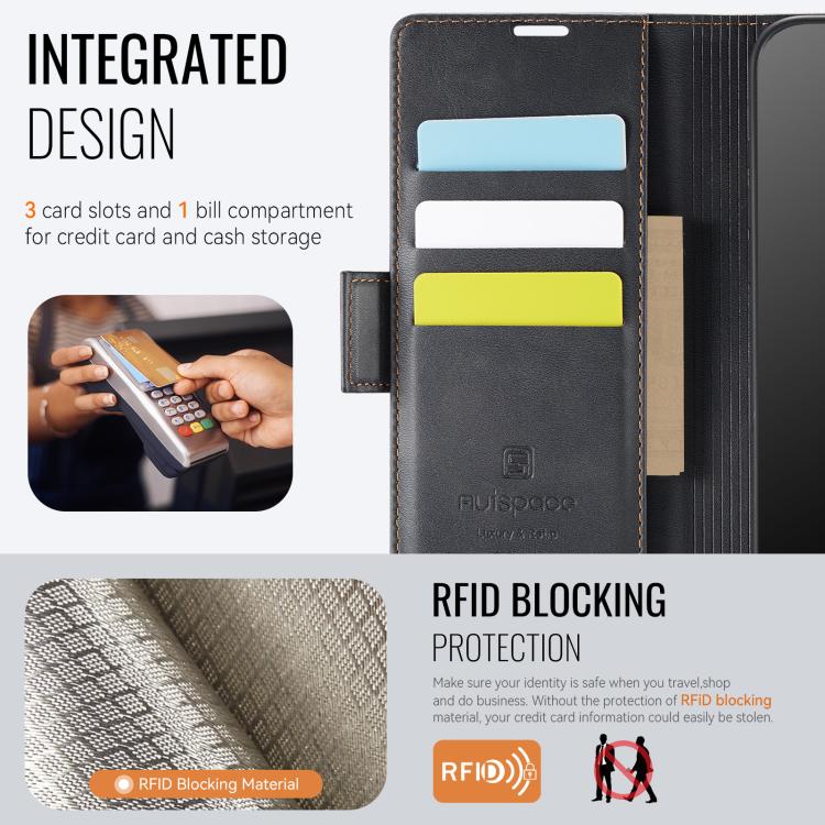 For Redmi A5 4G 173.3mm AutSpace A11 Side Buckle MagSafe Magnetic RFID Phone Leather Case