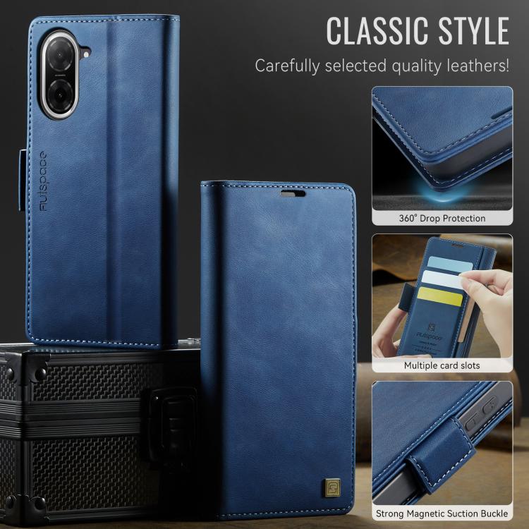 For Redmi A5 4G 173.3mm AutSpace A11 Side Buckle MagSafe Magnetic RFID Phone Leather Case