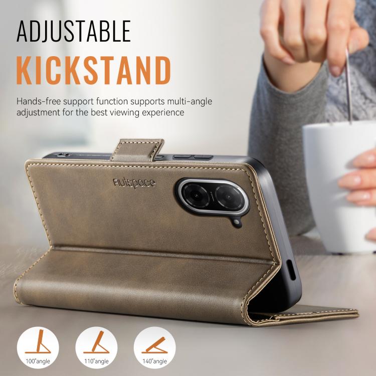 For Redmi A5 4G 173.3mm AutSpace A11 Side Buckle MagSafe Magnetic RFID Phone Leather Case