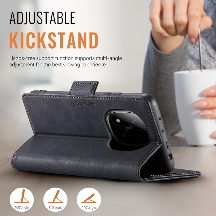 For Redmi Note 14 Pro 4G AutSpace A11 Side Buckle MagSafe Magnetic RFID Phone Leather Case