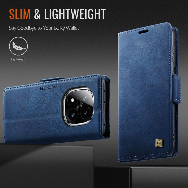 For Redmi Note 14 Pro 4G AutSpace A11 Side Buckle MagSafe Magnetic RFID Phone Leather Case