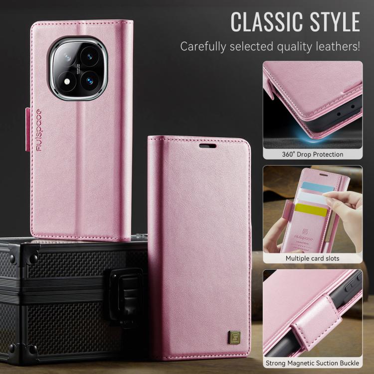 For Redmi Note 14 Pro 4G AutSpace A11 Side Buckle MagSafe Magnetic RFID Phone Leather Case