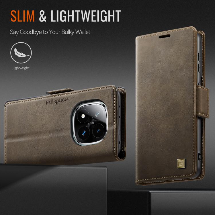 For Redmi Note 14 Pro 4G AutSpace A11 Side Buckle MagSafe Magnetic RFID Phone Leather Case