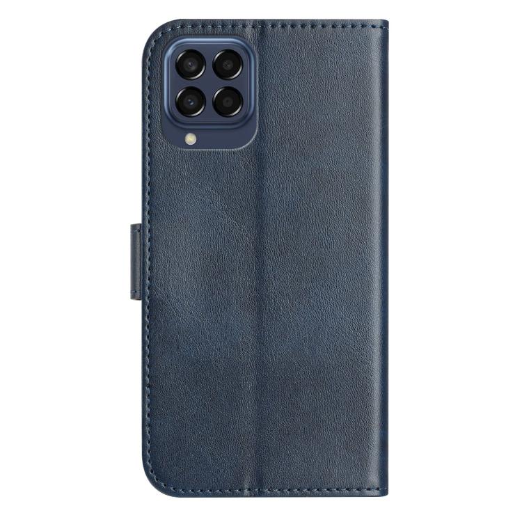 For Samsung Galaxy M33 Dual-Folded S-shape Leather Phone Case