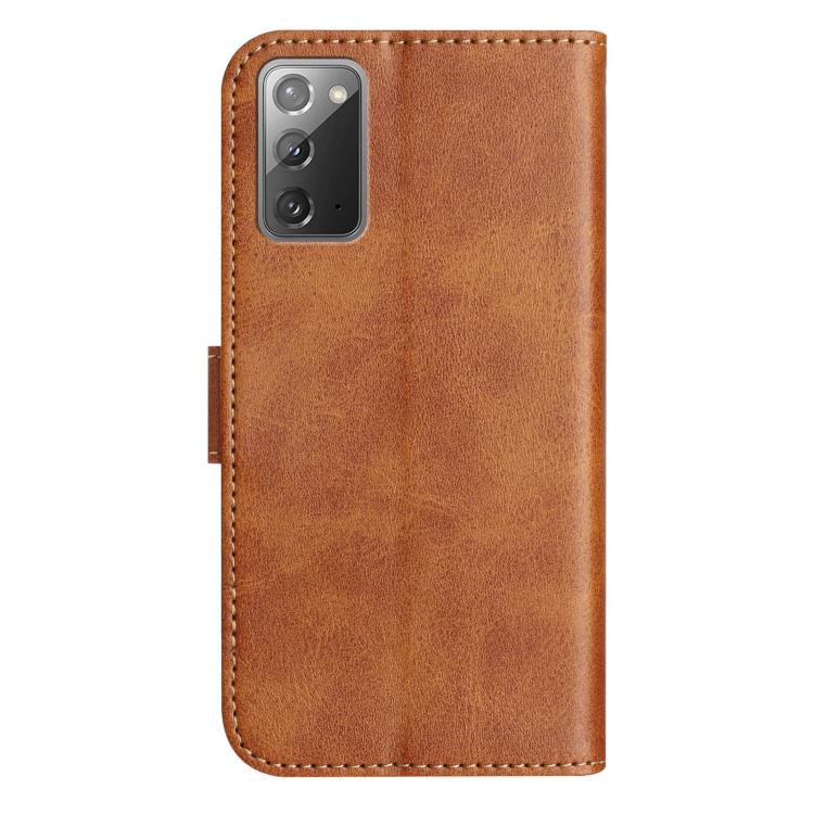 For Samsung Galaxy Note20 Dual-Folded S-shape Leather Phone Case