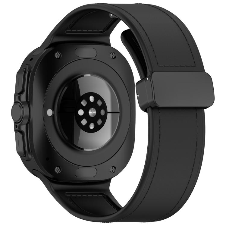 For Samsung Galaxy Watch Ultra 47mm / Ultra 2025 Kalebol Composite Silicone Folding Magnetic Buckle Watch Band