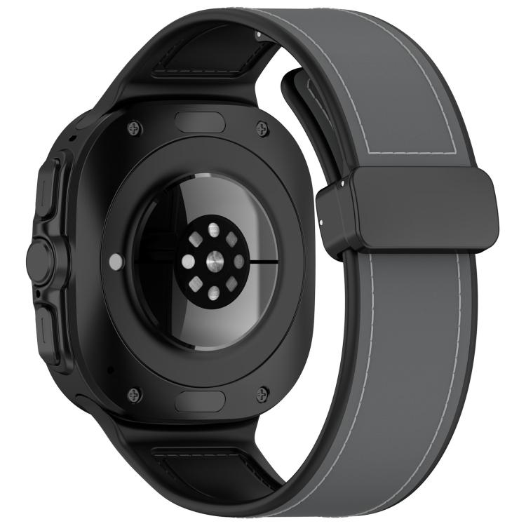 For Samsung Galaxy Watch Ultra 47mm / Ultra 2025 Kalebol Composite Silicone Folding Magnetic Buckle Watch Band