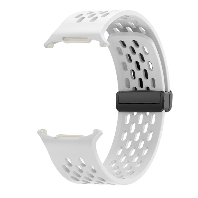For Samsung Galaxy Watch Ultra 47mm / Ultra 2025 Kalebol Porous Silicone Magnetic Watch Band