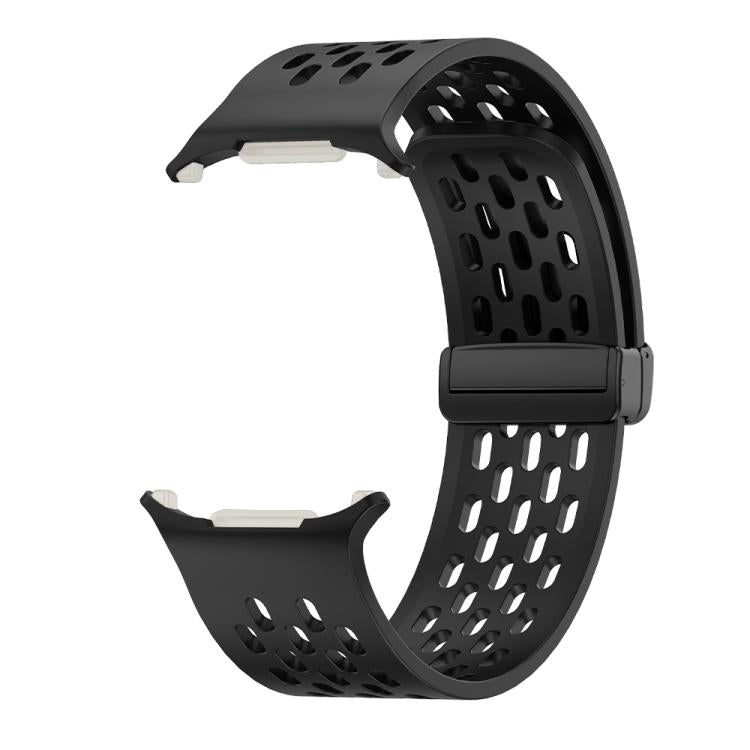 For Samsung Galaxy Watch Ultra 47mm / Ultra 2025 Kalebol Porous Silicone Magnetic Watch Band