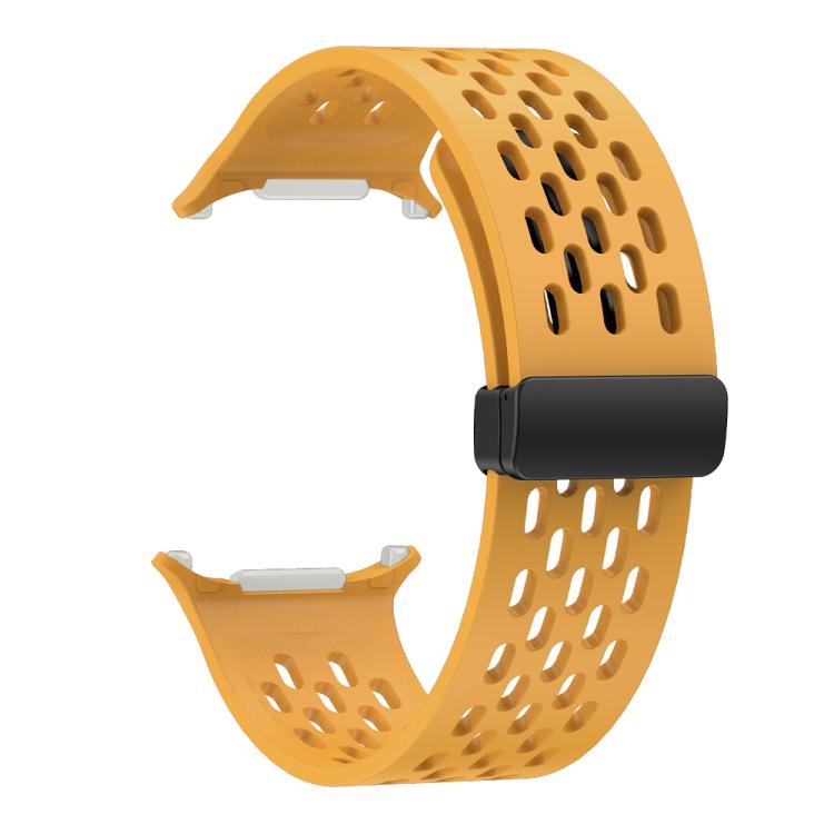 For Samsung Galaxy Watch Ultra 47mm / Ultra 2025 Kalebol Porous Silicone Magnetic Watch Band