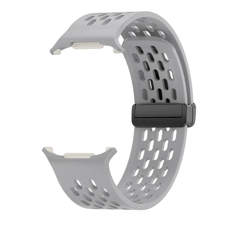 For Samsung Galaxy Watch Ultra 47mm / Ultra 2025 Kalebol Porous Silicone Magnetic Watch Band