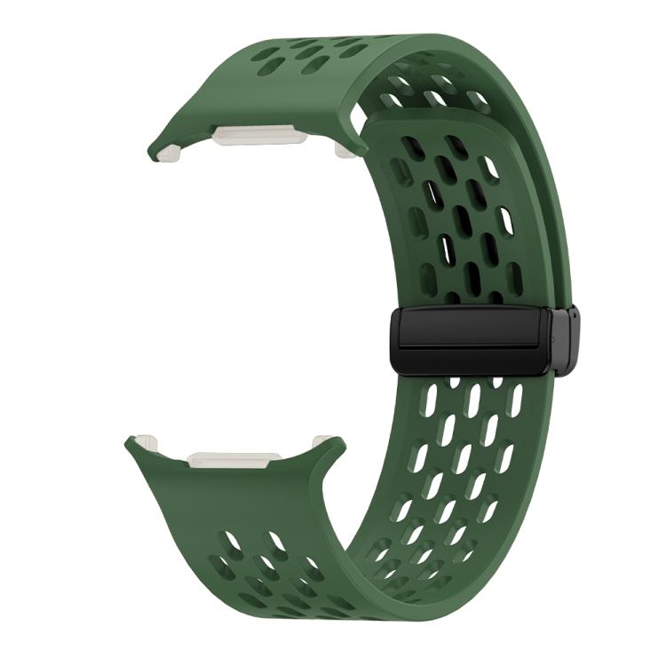 For Samsung Galaxy Watch Ultra 47mm / Ultra 2025 Kalebol Porous Silicone Magnetic Watch Band