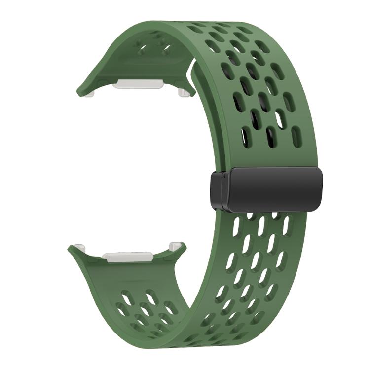 For Samsung Galaxy Watch Ultra 47mm / Ultra 2025 Kalebol Porous Silicone Magnetic Watch Band