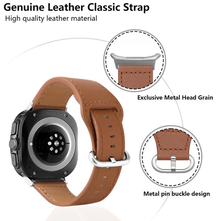 For Samsung Galaxy Watch Ultra 47mm / Ultra 2025 Kalebol Genuine Leather Watch Band