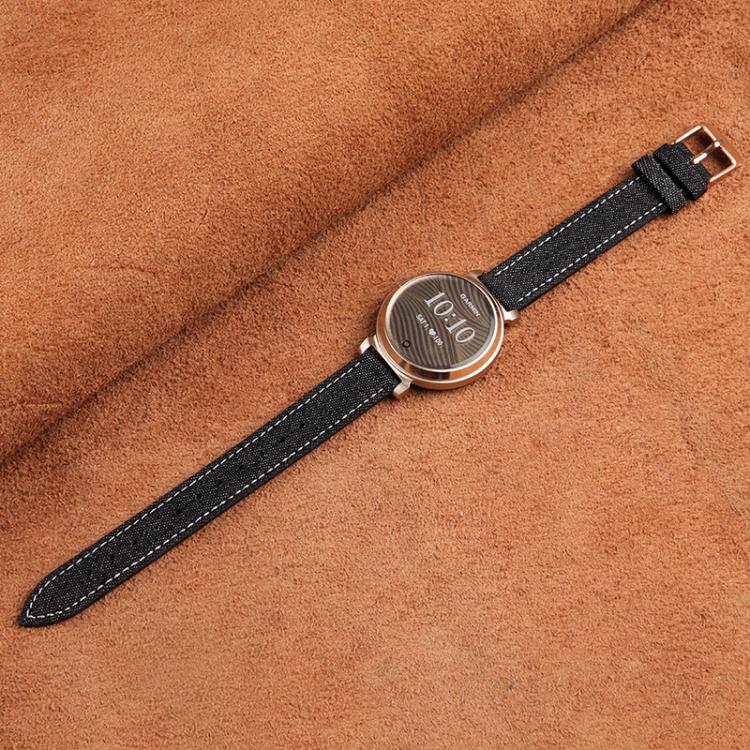 For Garmin Lily 2 14mm Kalebol Linen Leather Watch Strap