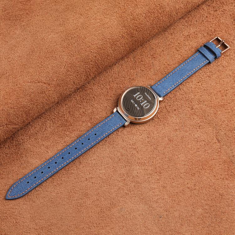 For Garmin Lily 2 14mm Kalebol Linen Leather Watch Strap