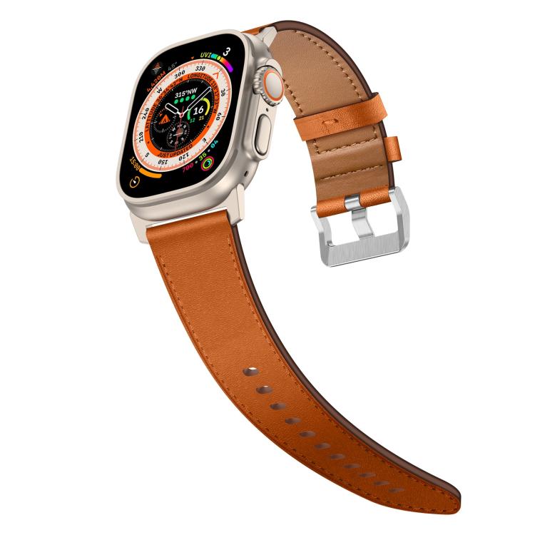For Apple Watch 46mm / 49mm / 45mm / 44mm Kalebol Genuine Leather Watch Band