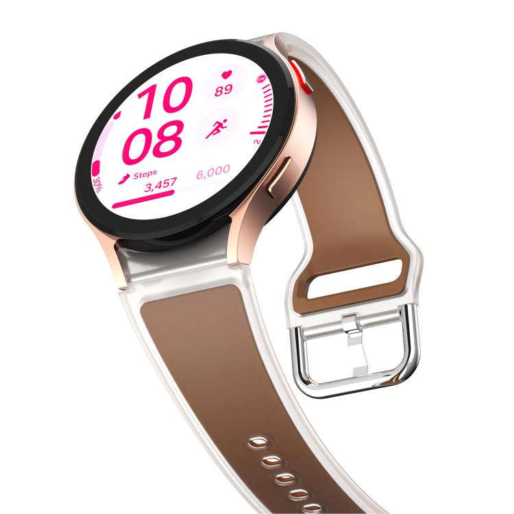 For Samsung Galaxy Watch 7  / 6 / 5 / 4 Kalebol Glacier Transparent Silicone Watch Band