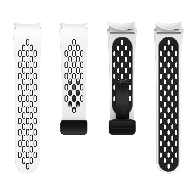 For Samsung Galaxy Watch 4 / 5 / 6 Kalebol Two-color Mesh Magnetic Black Buckle Silicone Strap
