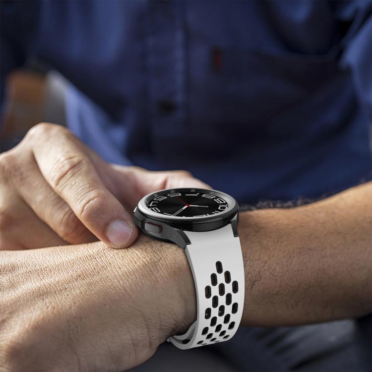 For Samsung Galaxy Watch 4 / 5 / 6 Kalebol Two-color Mesh Magnetic Black Buckle Silicone Strap