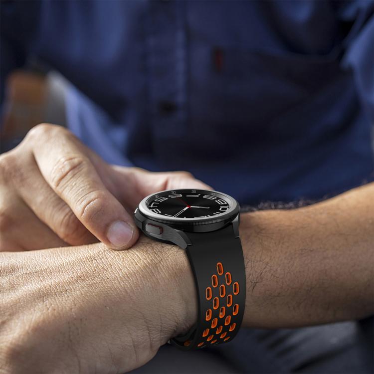 For Samsung Galaxy Watch 4 / 5 / 6 Kalebol Two-color Mesh Magnetic Black Buckle Silicone Strap