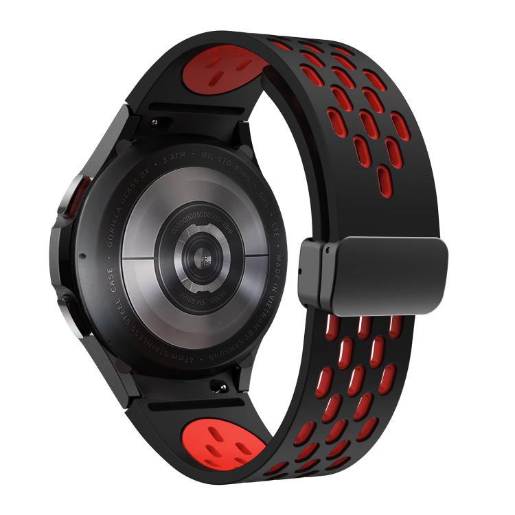For Samsung Galaxy Watch 4 / 5 / 6 Kalebol Two-color Mesh Magnetic Black Buckle Silicone Strap