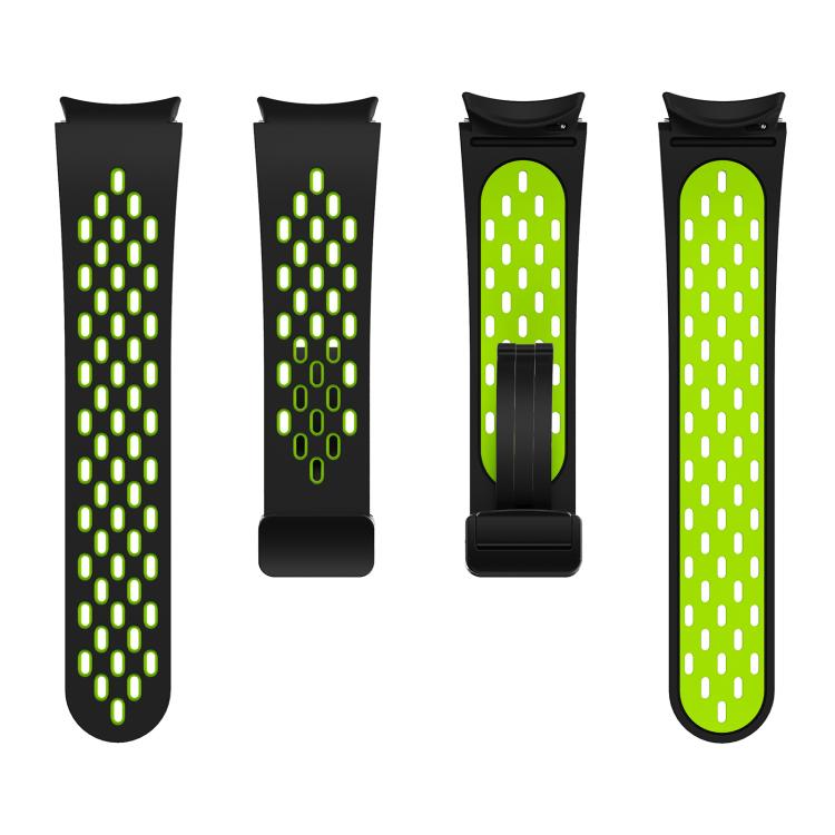 For Samsung Galaxy Watch 4 / 5 / 6 Kalebol Two-color Mesh Magnetic Black Buckle Silicone Strap