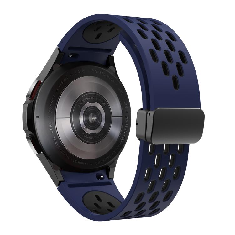 For Samsung Galaxy Watch 4 / 5 / 6 Kalebol Two-color Mesh Magnetic Black Buckle Silicone Strap